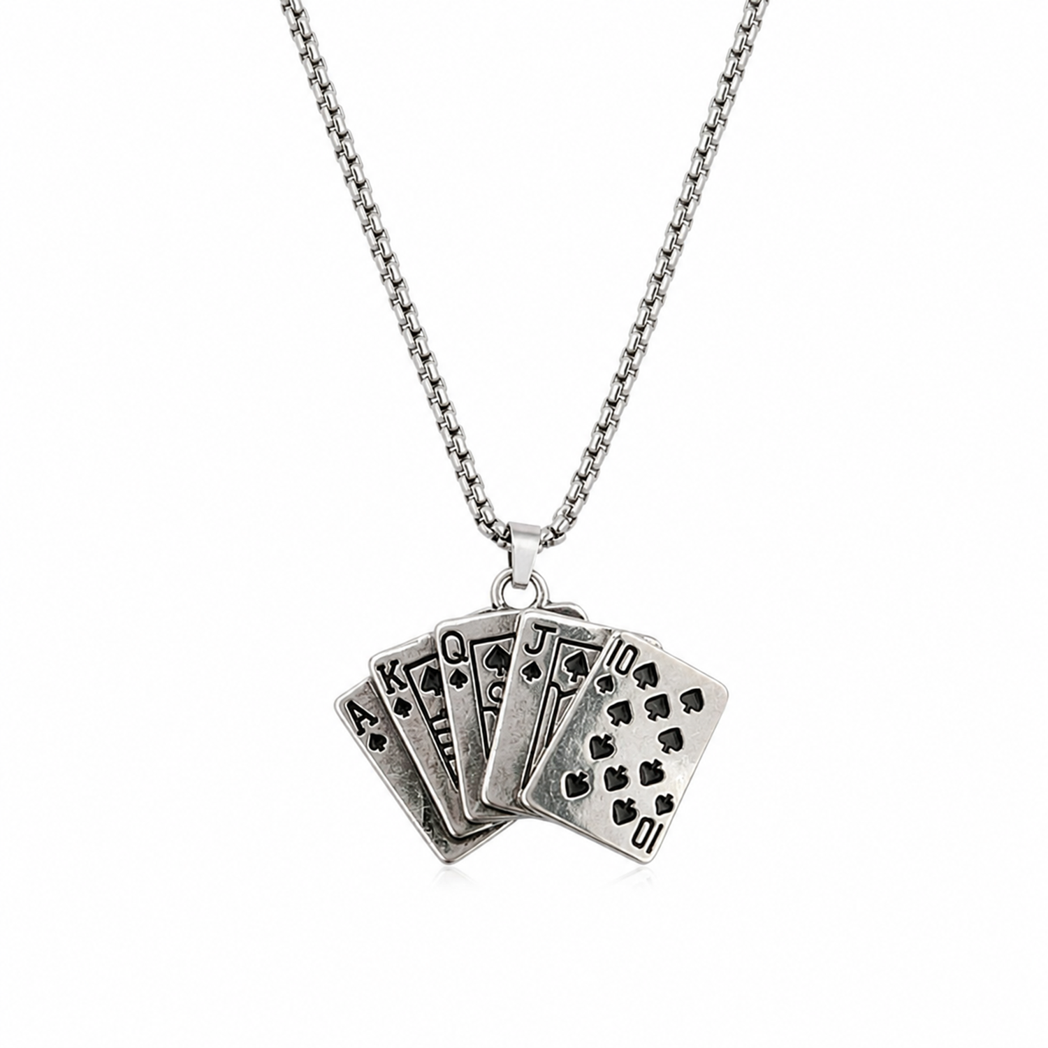 Royal Five Hand Poker Cards Pendant for Men & Boys
