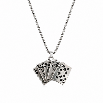 Royal Five Hand Poker Cards Pendant for Men & Boys