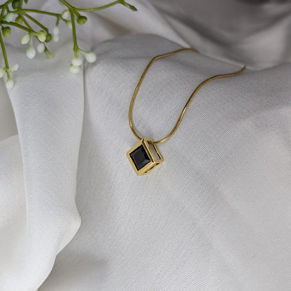 Geometric Design AD Stone Pendant Necklace for Women & Girls