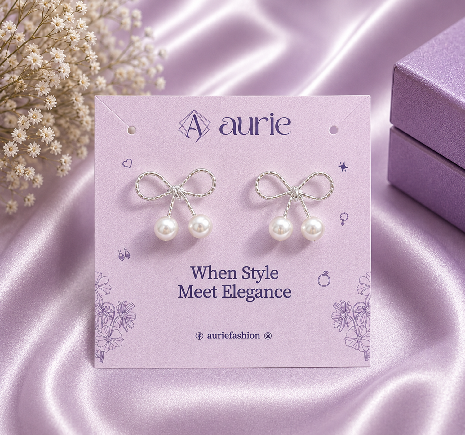 Bow Pearl Drop Korean Earrings for Women
