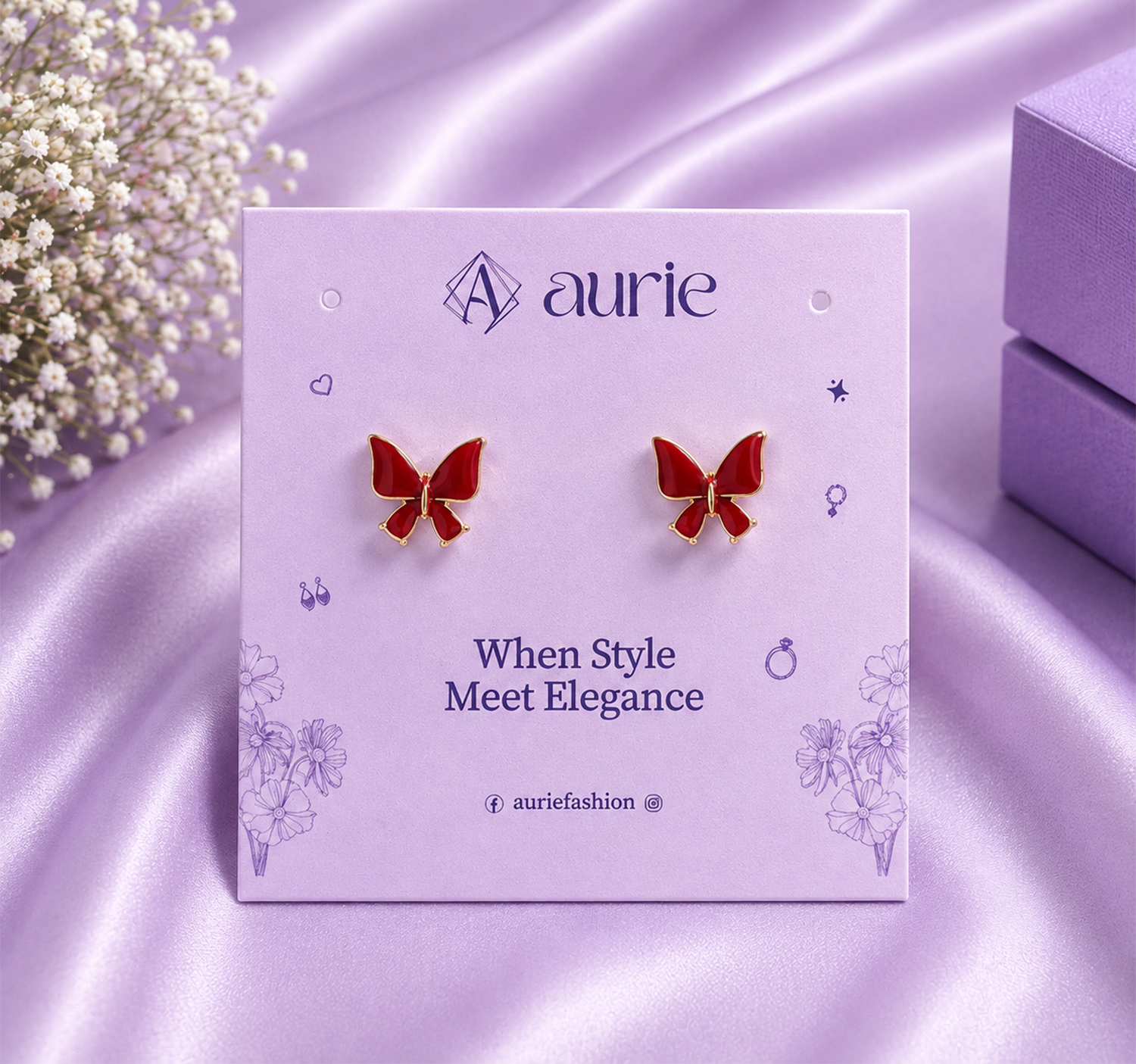 Cute Butterfly Enamel Stud Korean Earrings for Women and Girls