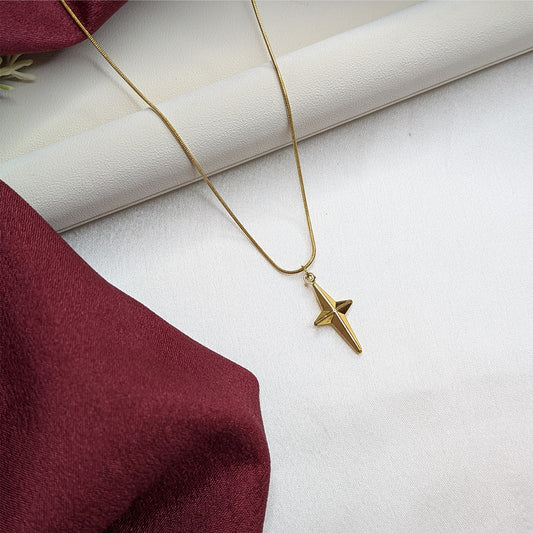 18K Gold Plated Cross Pendant for Girls & Women (Anti Tarnish)
