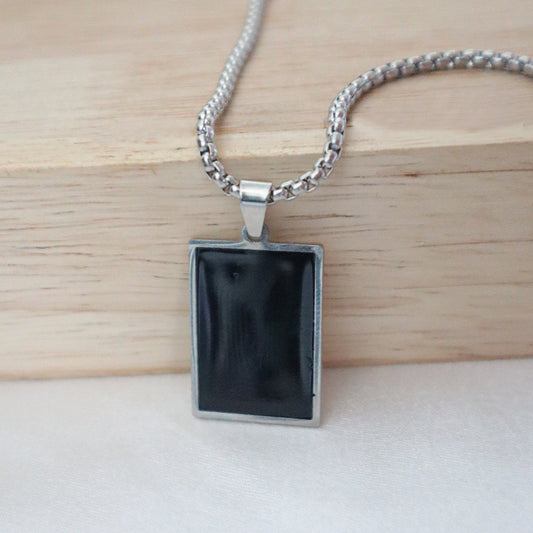 Urban Edge Black Pendant Necklace for Men