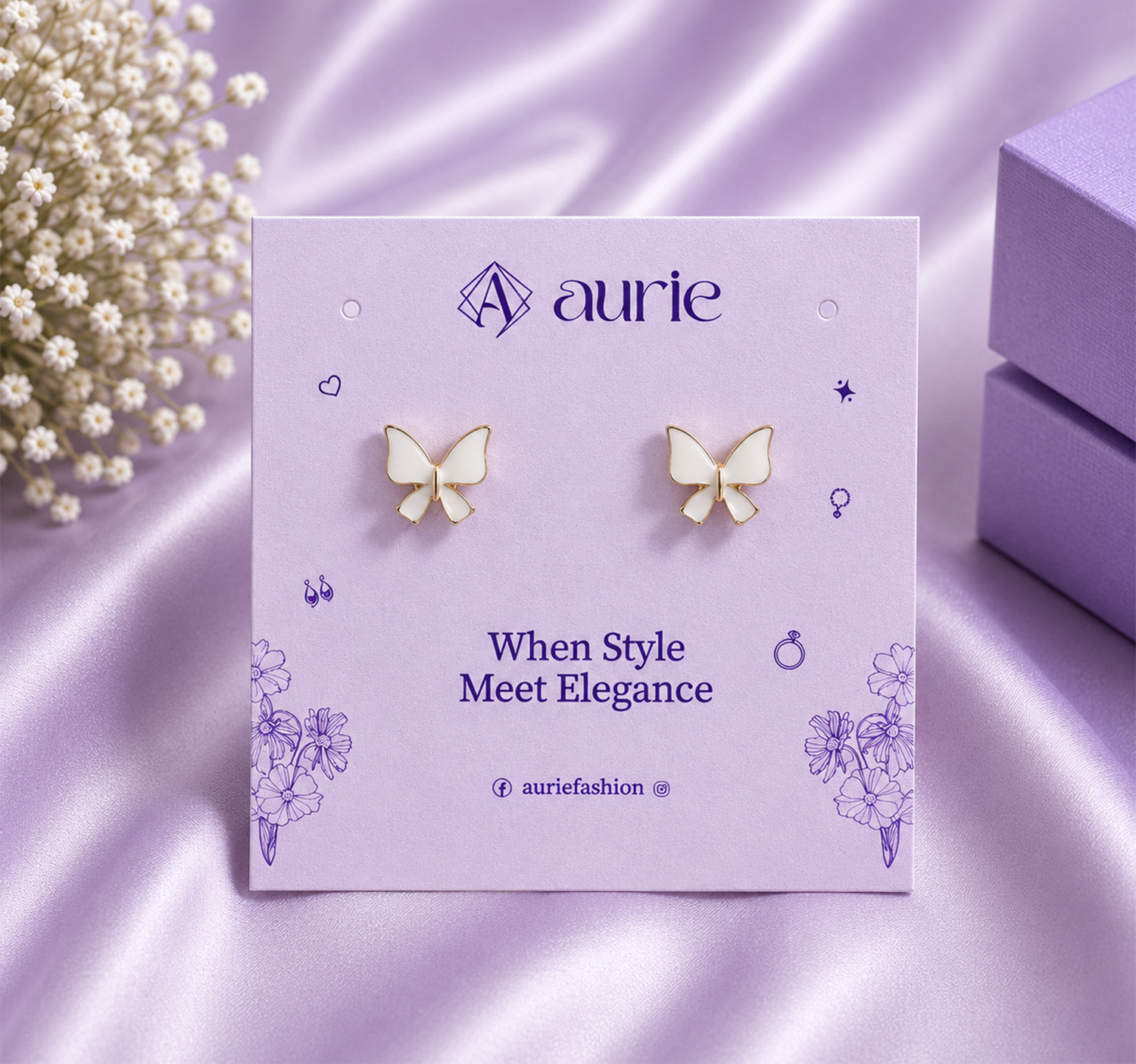 Cute Butterfly Enamel Stud Korean Earrings for Women and Girls