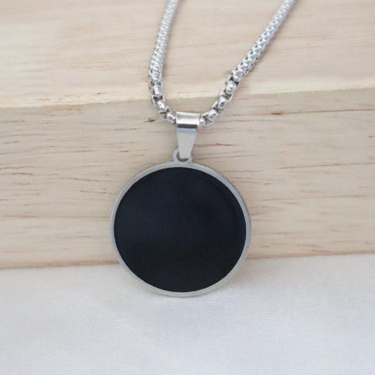 Urban Black Round Pendant for Men