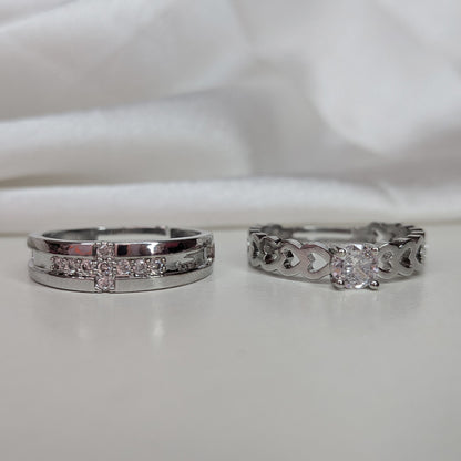 Endless Love Matching American Diamonds Couple Rings Set