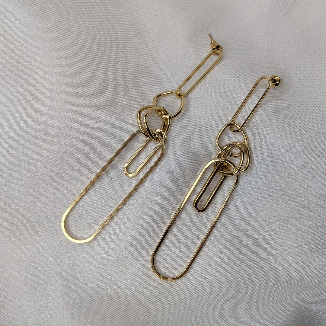 Geometric Long Link Drop Earrings For Girls & Women