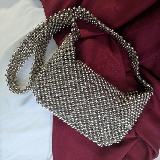 Luxurious Heavy Pearl-Embellished Clutch Handbag for Women