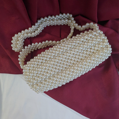Stylish Lightweight Pearl Beaded Handbag for Women