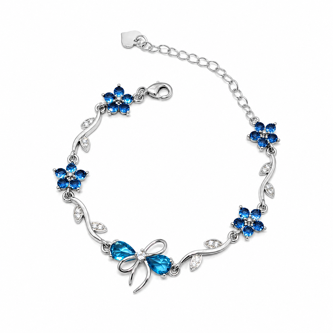 Cherry Blossom Tulip Floral Tennis Bracelet for Girls & Women's