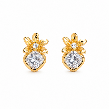 Women’s AD Stone Floral Dangle Drop Earrings for Women & Girls