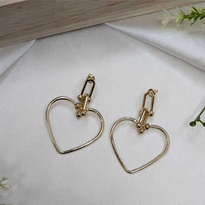 Trendy Gold Finish Hollow Love Knot Dangle Earrings For Girls & Women