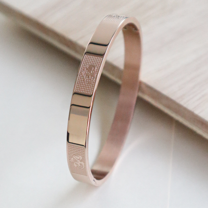 Rose Golden Stainless Steel Men’s Bracelet Engraved with OM