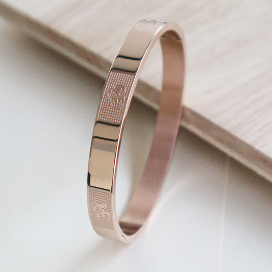 Rose Golden Stainless Steel Men’s Bracelet Engraved with OM