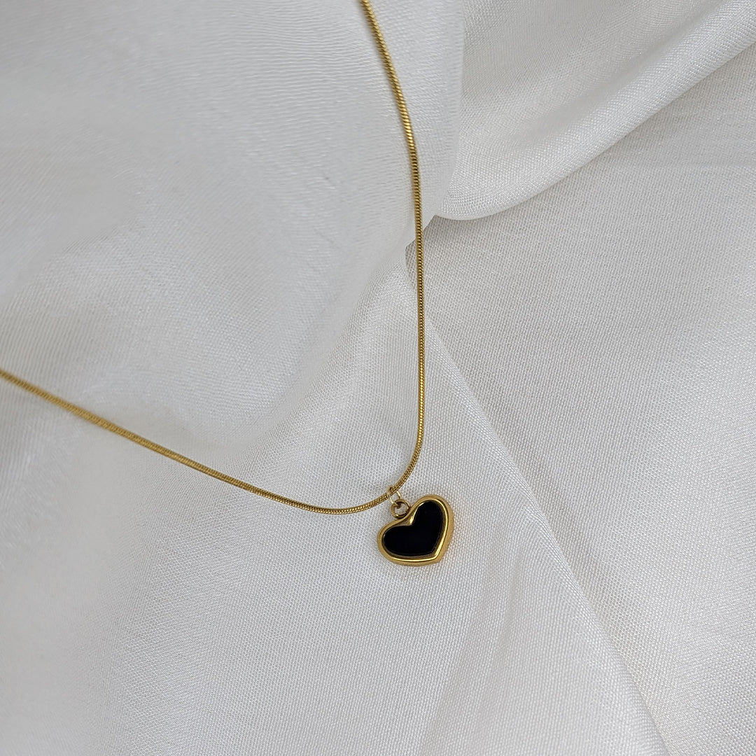 18K Gold Plated Little Heart Enamel Pendant