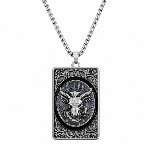 Gothic Baphomet Ram Skull Pendant for Men & Boys
