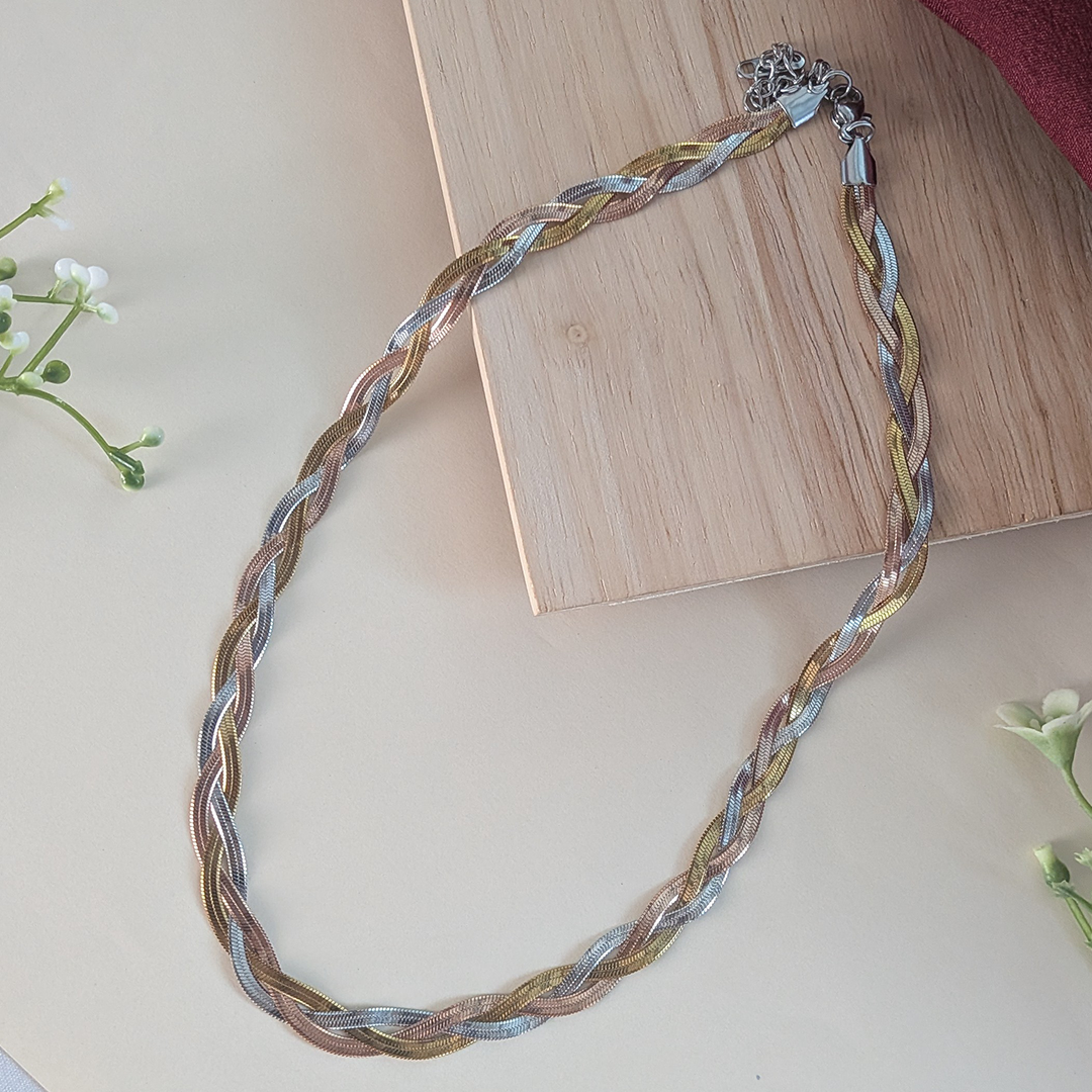 18K Gold Plated Sunlit Braided Chain (Anti Tarnish)