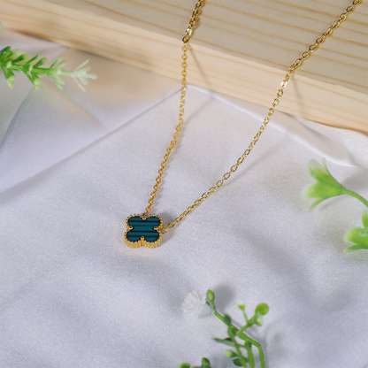 Enamel Clover Pendant Necklace ( Anti-Tarnish )