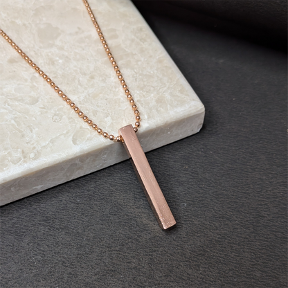 Sleek Vertical Bar 3D Cuboid Design Pendant for Men & Boys