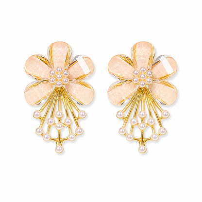 Flower Pearl Drop Earrings for Girls & Women