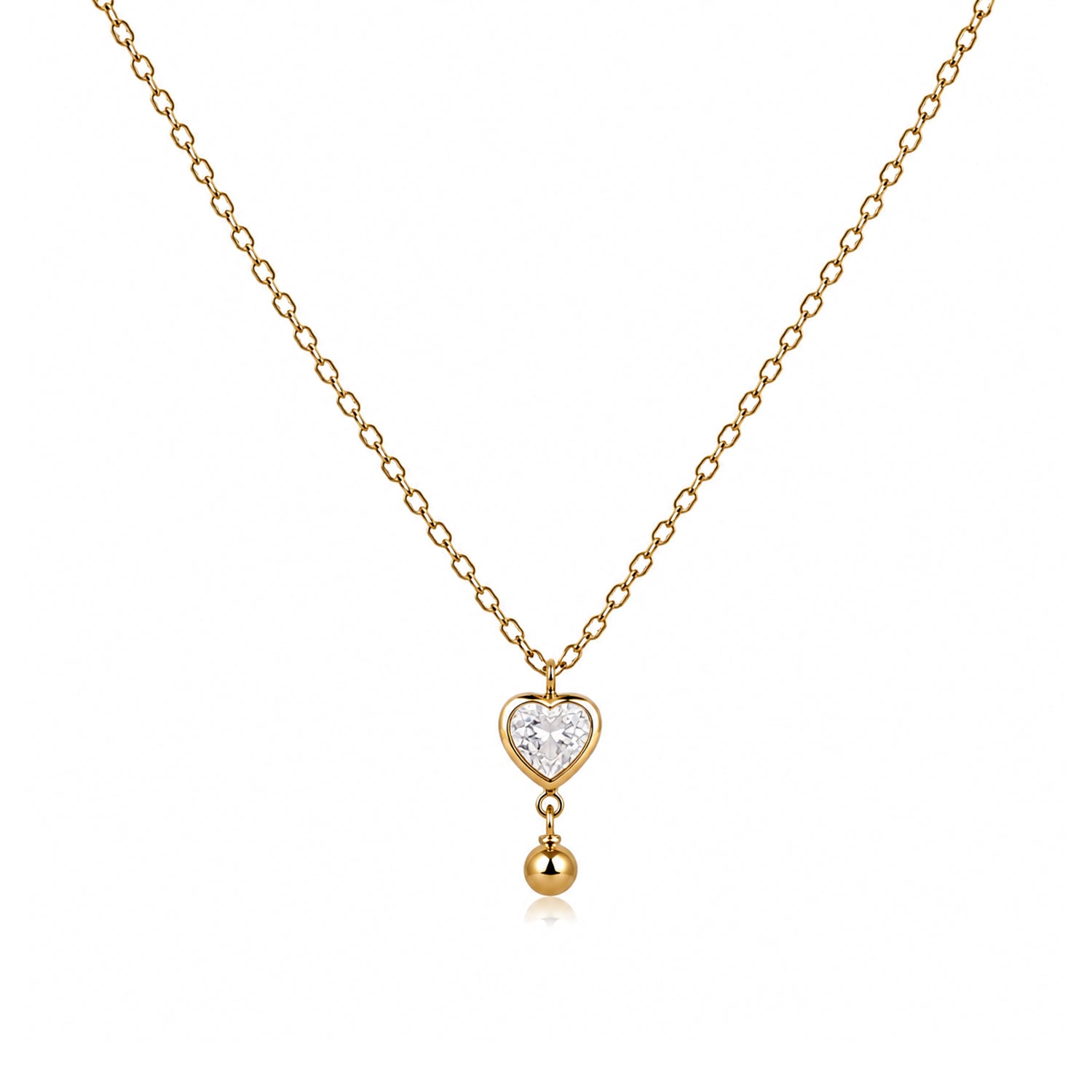 Minimal Heart solitaire Beaded Ad Stone Pendant For Girls & women