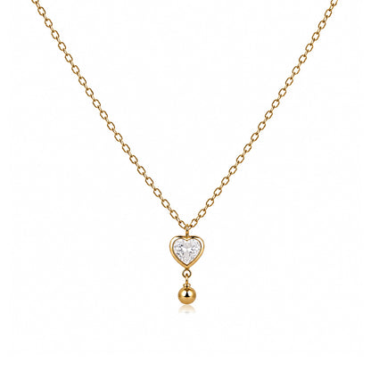 Minimal Heart solitaire Beaded Ad Stone Pendant For Girls & women