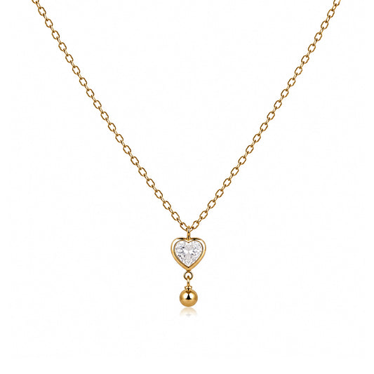 Minimal Heart solitaire Beaded Ad Stone Pendant For Girls & women