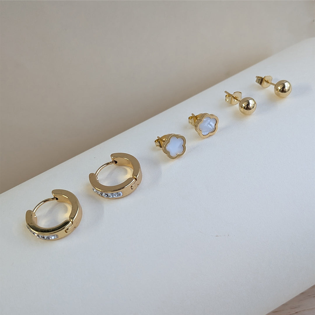 Golden Bloom Trio Set Of Earrings For Girls & Women