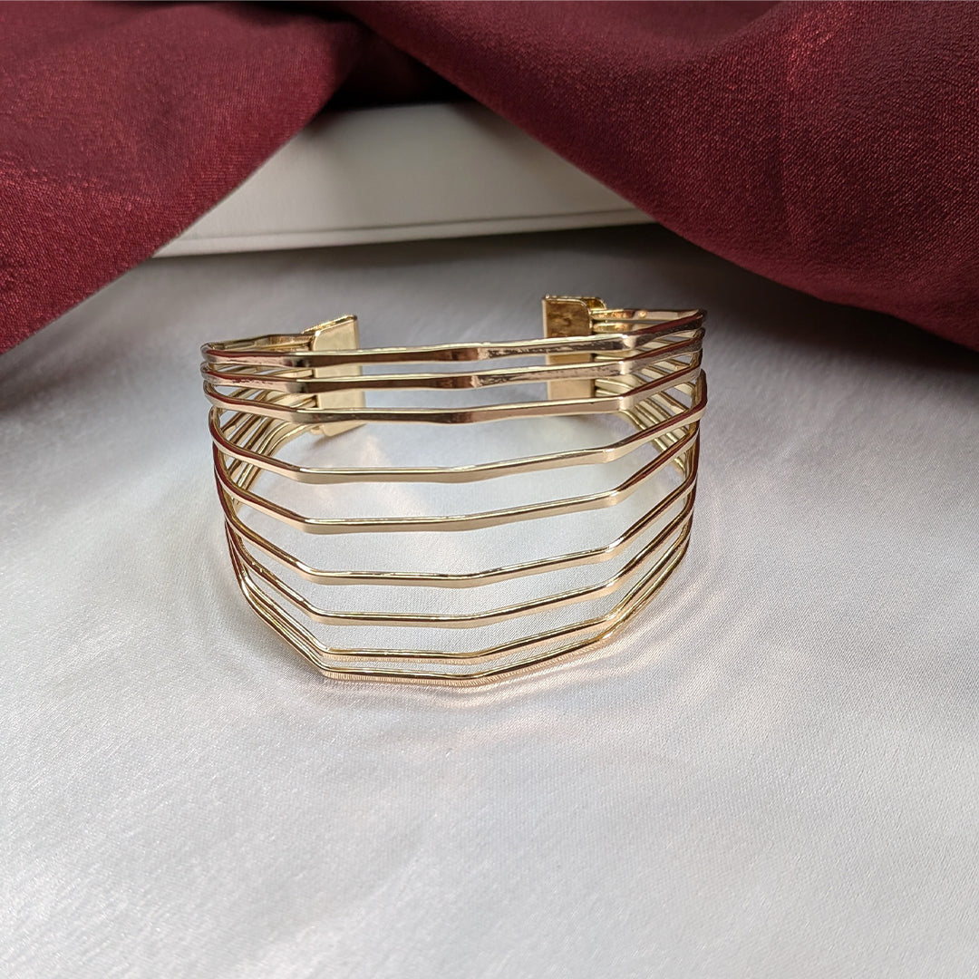 18K Gold Finish Strand Layered Bracelet for Girls & Women