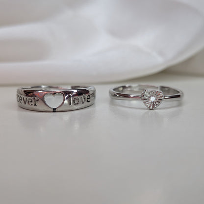 Forever Love American Diamond Couple Ring Set
