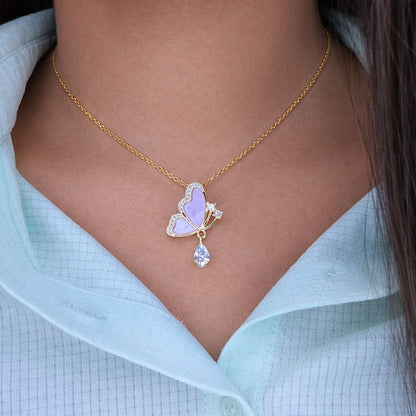 Elegant Crystal Butterfly Pendant for Women & Girls