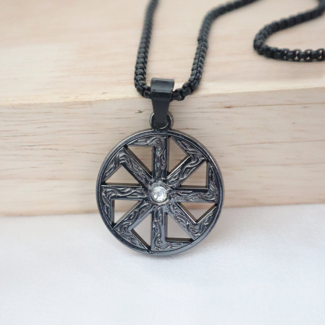 Black Compass Star Pendant for Men