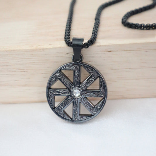 Black Compass Star Pendant for Men