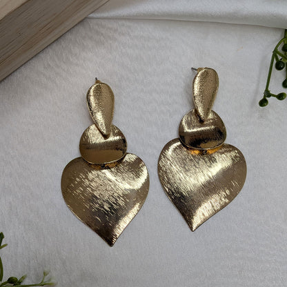 Stylish Layered Heart Shape Drop Earrings For Girls & Women