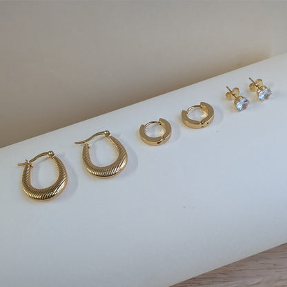 Golden Essence Trio Of Earrings For Girls & Women