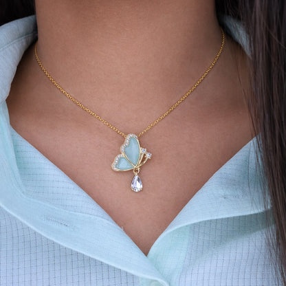 Elegant Crystal Butterfly Pendant for Women & Girls