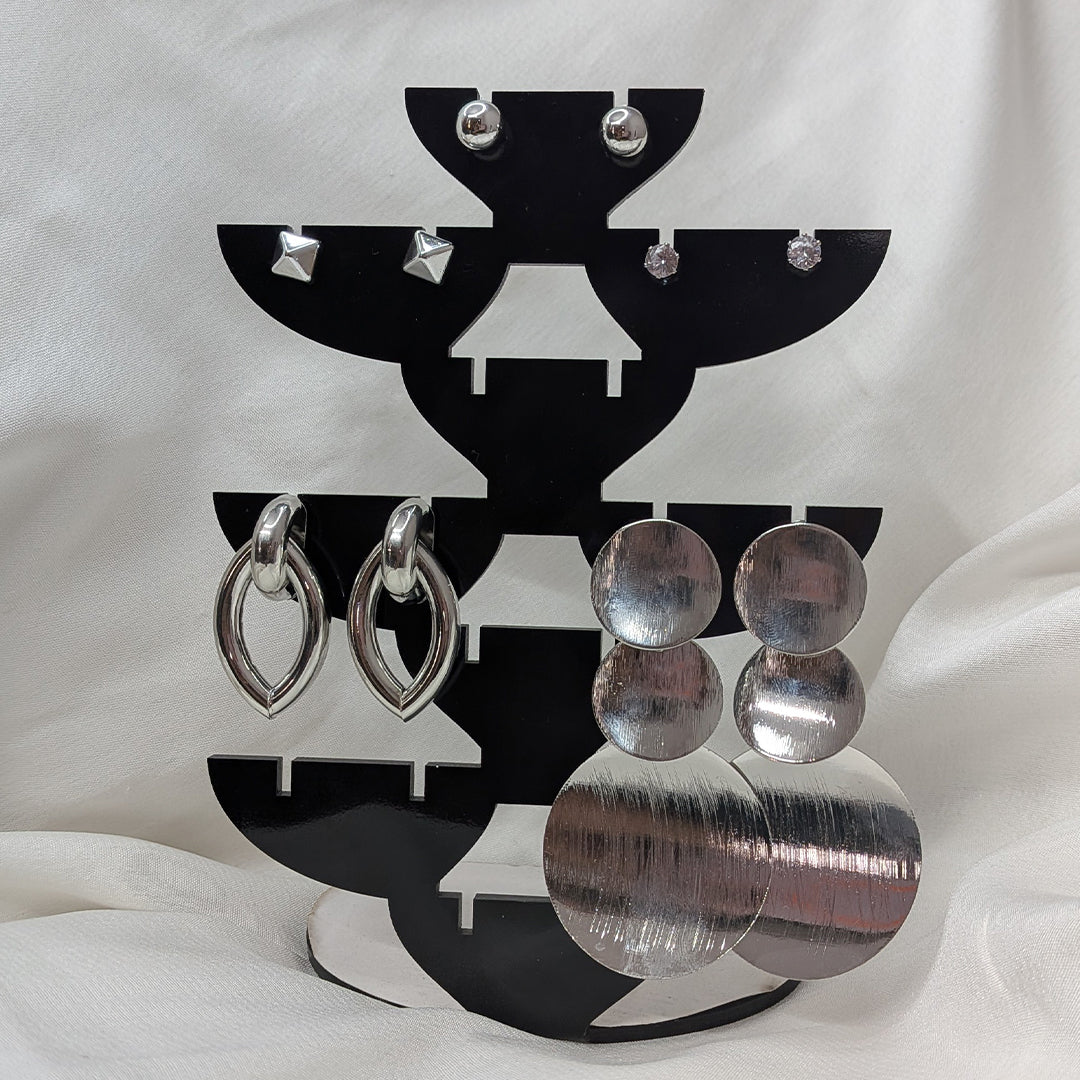 Elegant 5pcs Stainless Steel Unique Earrings Set for Women & Girls
