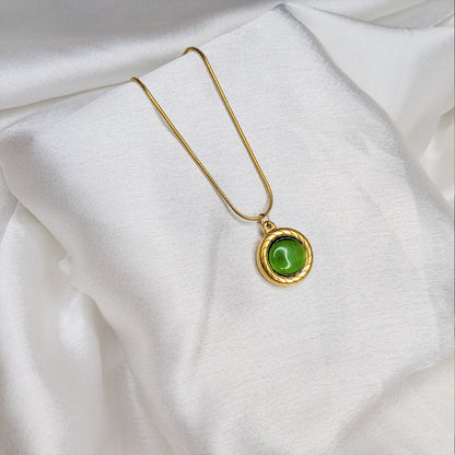 Modern Classic Round Stone Pendant For Girls & Women