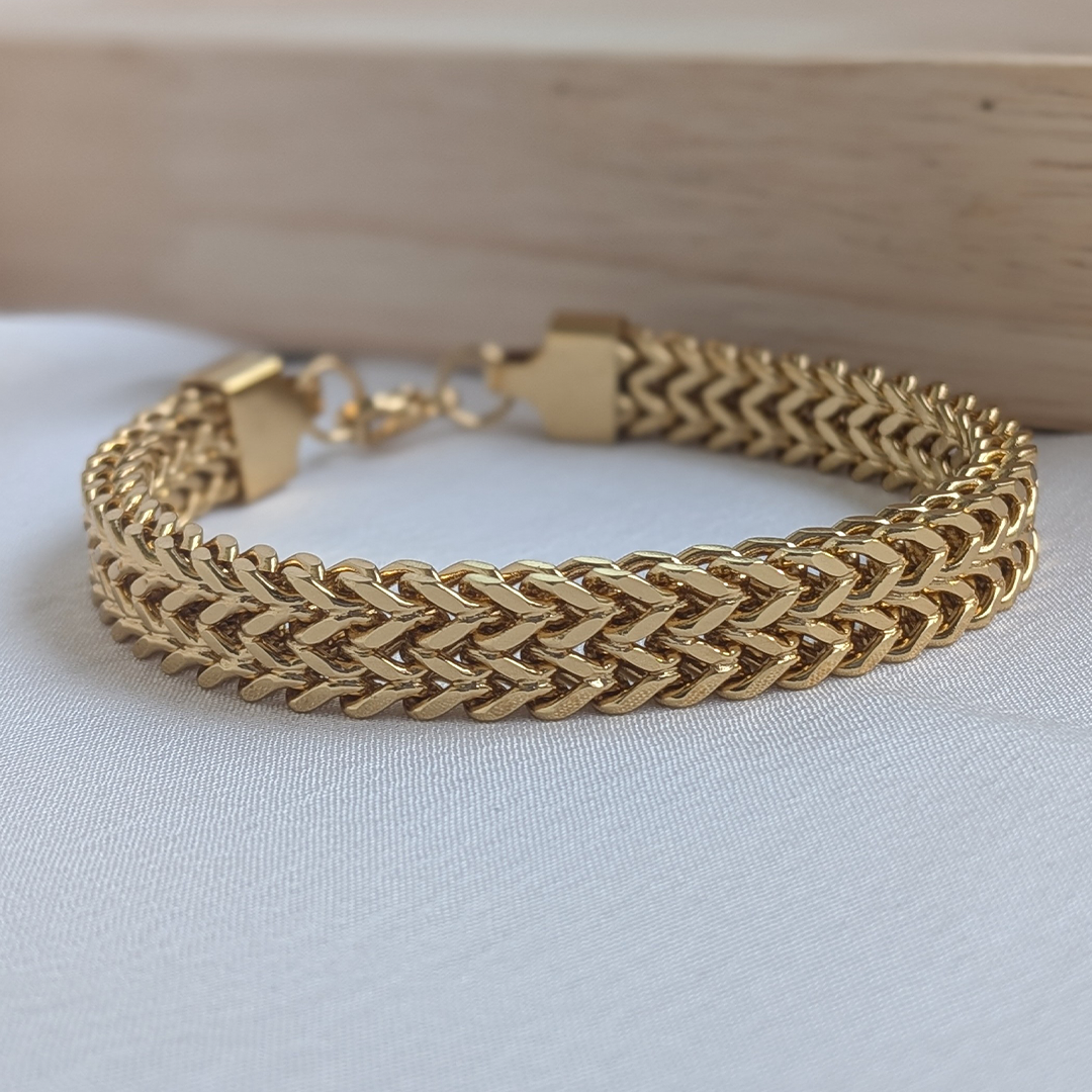 Classic Stainless Steel Woven Chain Bracelet For Men