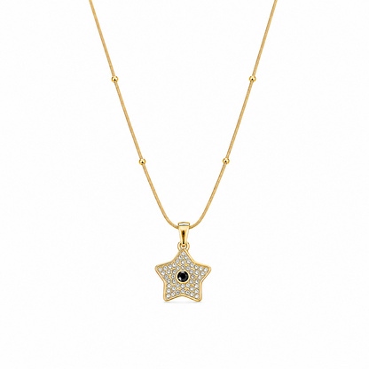 Star Central Stone Accented Beaded Chain Pendant for Girls & Women's
