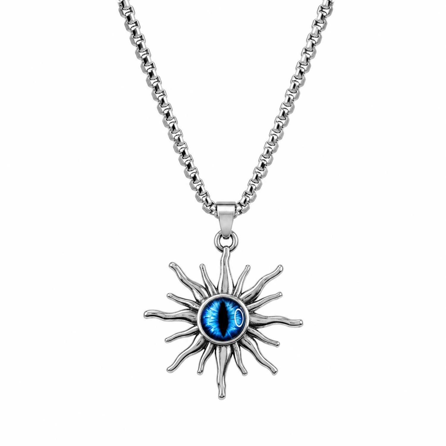 Sun Flames Dragon Blue Eye Pendant for Men & Boys