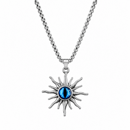 Sun Flames Dragon Blue Eye Pendant for Men & Boys