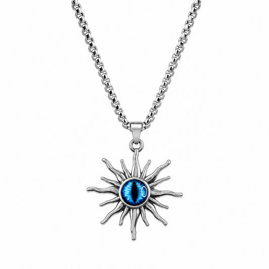 Sun Flames Dragon Blue Eye Pendant for Men & Boys