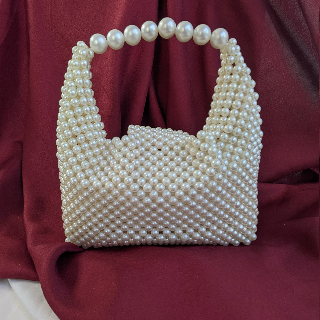 Handcrafted Pearl Beaded Handbag For Women
