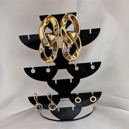 Elegant 5pcs Twisted Statement Earrings Set for Women & Girls