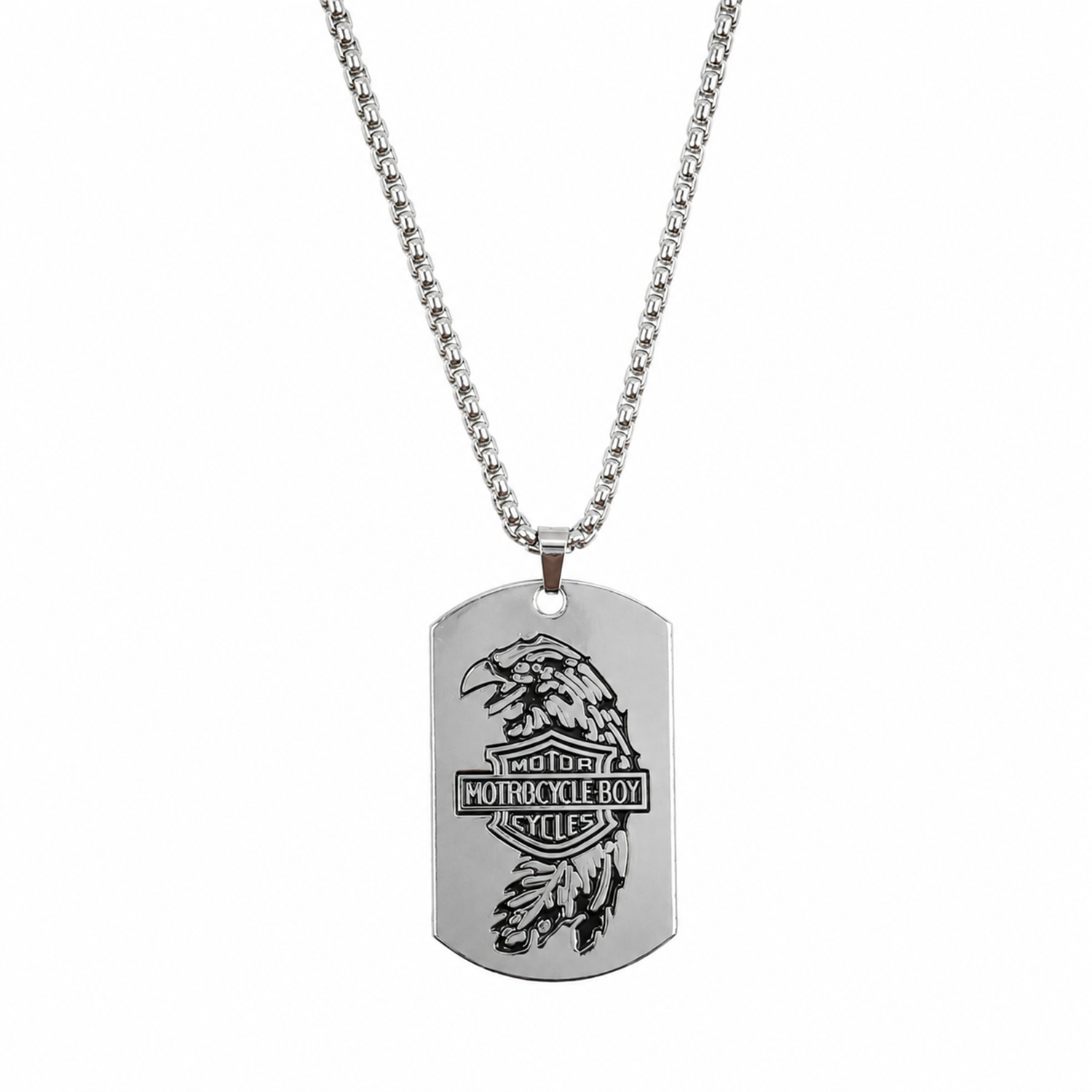 Eagle Motorcycle Boy Dog Tag Pendant for Men's & Boys