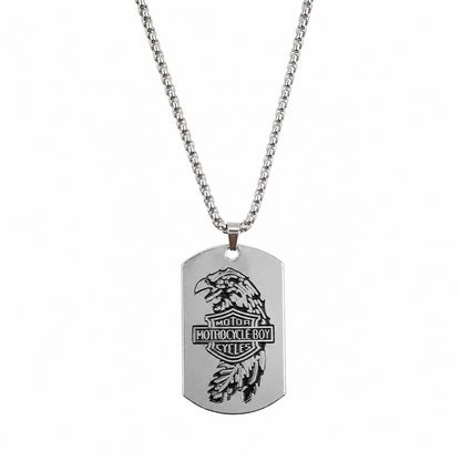 Eagle Motorcycle Boy Dog Tag Pendant for Men's & Boys
