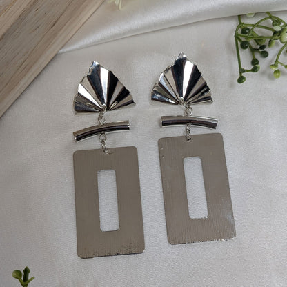 Fan Pattern Statement Long Drop Earrings For Girls & Women