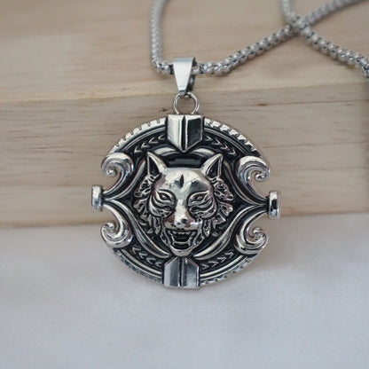 Lone Wolf Medallion Pendant for Men