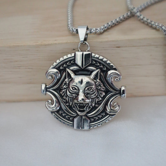 Lone Wolf Medallion Pendant for Men